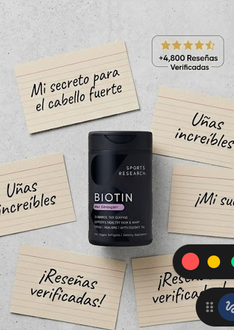 Biotina Max Strength 10,000 mcg – Cabello, Piel y Uñas | 120 Cápsulas Veganas