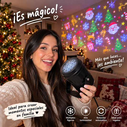 ✨🎄Proyector LED Navideño Multicolor | Figuras de Navidad para Casa y Exteriores✨🎄